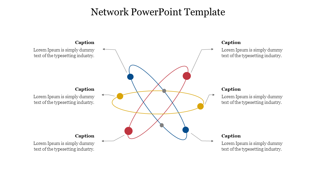 Radial Network PowerPoint Template Slide
